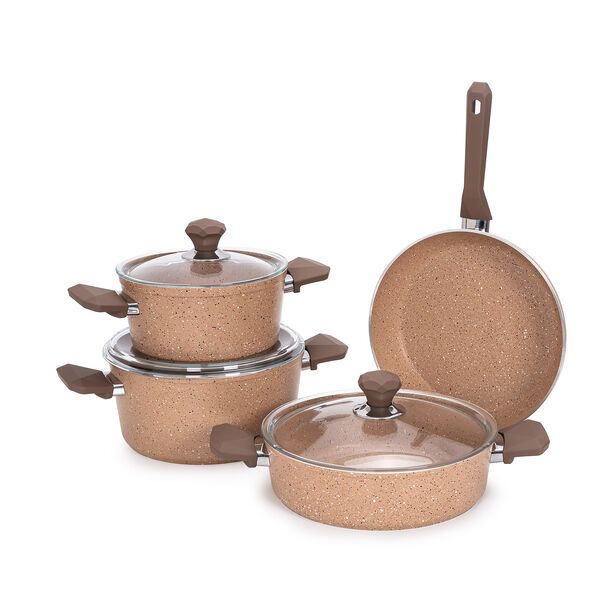 Pentola 7 Pieces Granite Cookware Set Brown image number 0