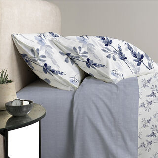 Cottage blue fuana comforter set queen size with 3 pieces