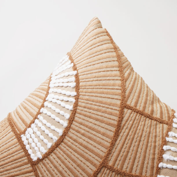 Boutique Blanche cotton cushion with thread embroidery 45*45*15cm, brown image number 2