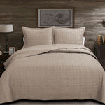 Boutique Blanche beige cotton king size bed spread 3 pc set image number 0
