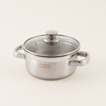 بنتولا قدر صلصة ستانلس ستيل بغطاء زجاجي 1.5 لتر، فضي image number 0