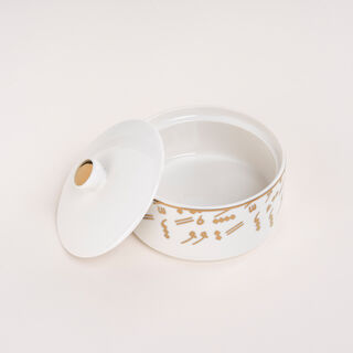 La Mesa white porcelain date bowl with lid 13*9 cm