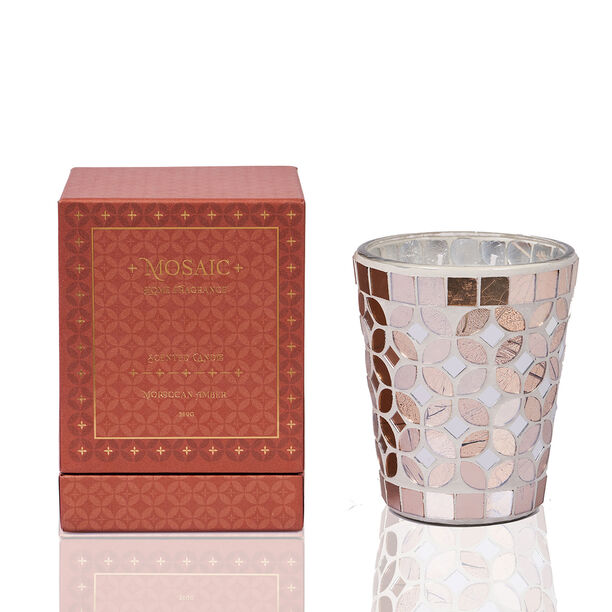 Candle jar 360g satin rose fragrance in rose gold image number 0