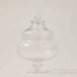 Alberto transparent glass candy jar with lid & base image number 0