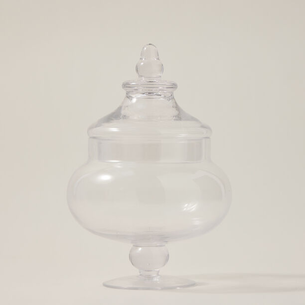 Alberto transparent glass candy jar with lid & base image number 0