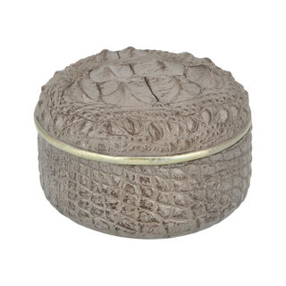 Faux Croc Skin Texture Decorative Box Grey