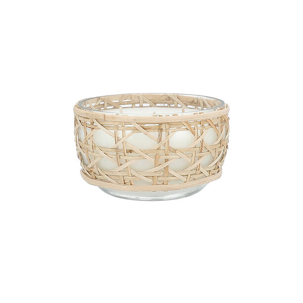 Glass Jar Candle With Rattan Oud Gold Fragrance 12*7 cm image number 1