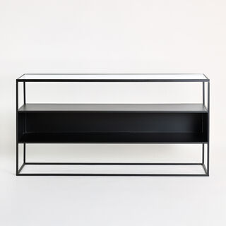 2 tiered console table in black 140*30*72cm