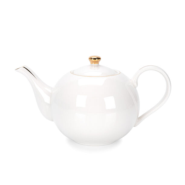 English Tea Pot White Gold Rim image number 1