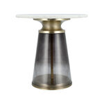 Side Table Glass Base And Marble Top 45*46 cm image number 0
