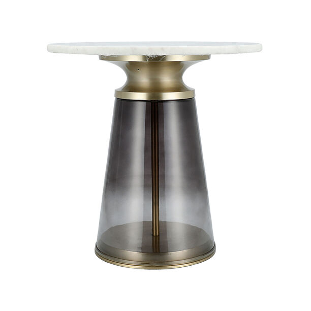 Side Table Glass Base And Marble Top 45*46 cm image number 0