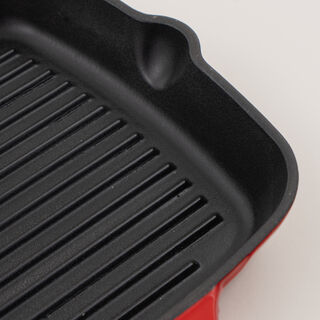Alberto enameled cast iron square grill pan 50*27*4.5cm, red
