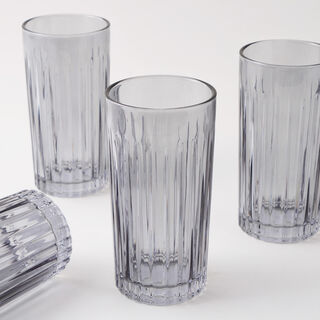 La Mesa Glass Hi Ball Set 4Pcs 400Ml, Grey