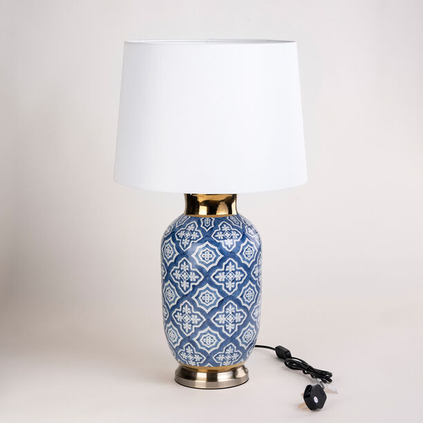 Table Lamp Blue With Gold 21 *21 * 50 cm image number 0