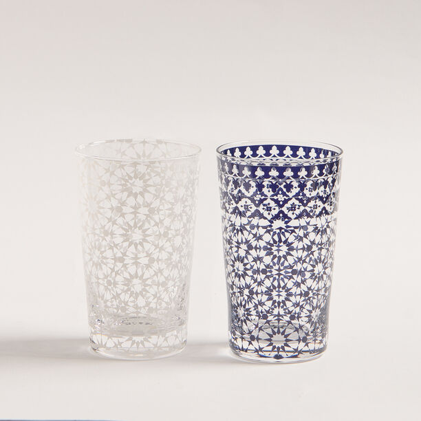 Bahja blue glass 6 pcs tea cup set image number 0