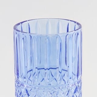 "Homez navy diamond pattern glass vase 14*14*27.6 cm