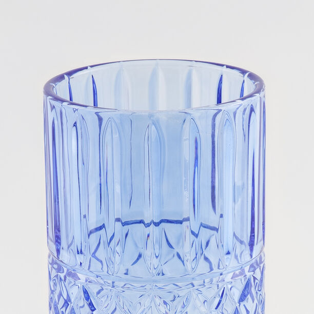 هومز فازة زجاج كحلي بنقشة ماسية 14*14*27.6 سم image number 2