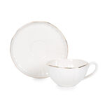 Off white porcelain English tea set 11 pcs image number 2