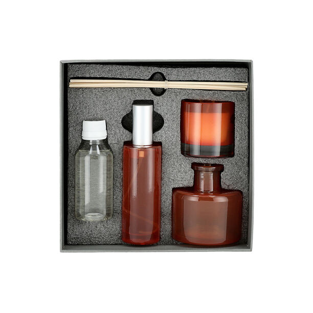Glass Jar Candle And Diffuser Set Orange And Conifer Fragrance image number 3