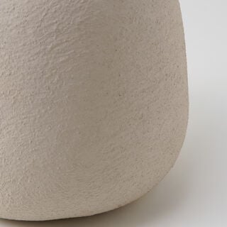Homez Clay Stone Vase 18*18*20Cm, Offwhite