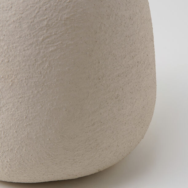 Homez Clay Stone Vase 18*18*20Cm, Offwhite image number 3