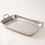 Dallaty large shiny silver serving tray 47*37*59 cm image number 0