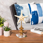 Home Accent Star Fish With Crystal Base Cream&Gold image number 0