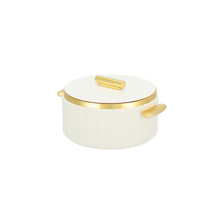 La Mesa Food Warmer 2L Matt White Body + Matt Gold