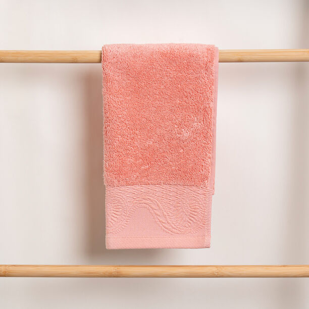100% cotton, embroidered hand towel, peach 30*50 cm image number 3