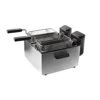 Princess Classic Double Fryer 2 X 3L, Stainless Steel Housing.