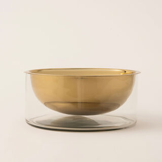 Oulfa gold glass / metal bowl 28*28*14 cm