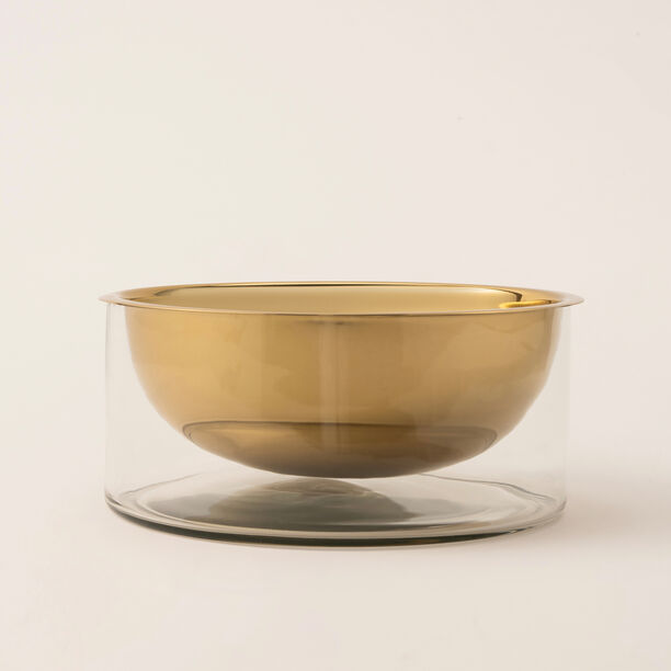 Oulfa gold glass / metal bowl 28*28*14 cm image number 0