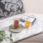 Dallaty green porcelain and glass Tea and coffee cups set 18 pcs image number 5