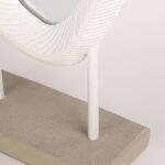 Homez off white resin mirror with ribbed texture 22*9.7*48.7 cm image number 3