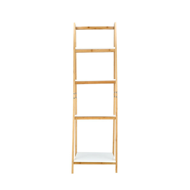 4 Tiers Bamboo Mdf Folding Rack White  image number 1