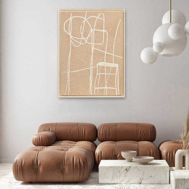 Homez wall art framed canvas wood, 120*90cm image number 1