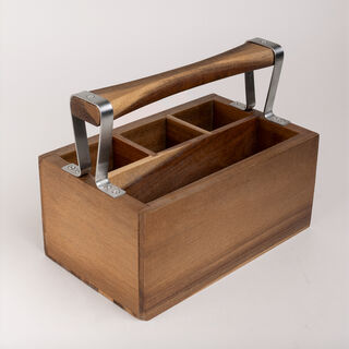 Acacia Wood Utensils Holder Box