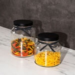 Alberto Glass Storage Jar With Metal Lid & Ribbon V:2150Ml image number 2