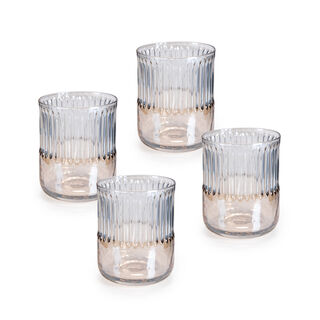 La Mesa Tumbler 4 Pieces Set Clear+Gold