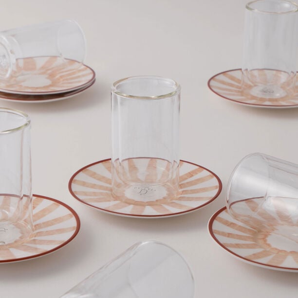 دلتي 12 قطعة طقم استكانات شاي زجاجية image number 1