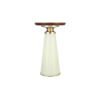 Drinktable Glass Base White Gold Brass Top 30 *51 cm
