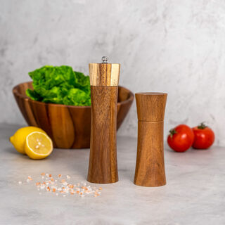 Alberto acacia wood salt and pepper mills set 2 pcs