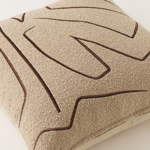 Homez Beige Abstract Line Cushion Cover, 45*45Cm image number 3