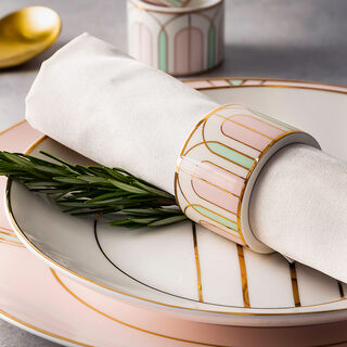4 Pcs Napkin Rings Set Blush