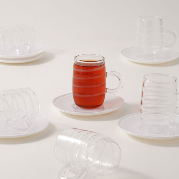 Dallaty glass tea cup set 12pcs image number 0