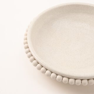 Selah beige stoneware plate 34*34*7 cm