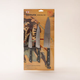 Samura set of 3 knives stainless steel, black