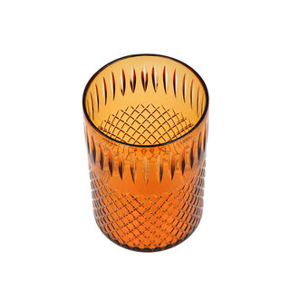 AMBER COLORED CRYSTAL TRASH BIN