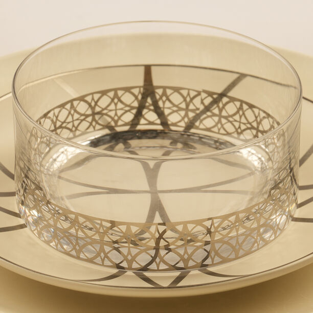 La Mesa Porcelain 18Pcs Dinner Set Kairouan Collection, Silver image number 1