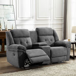 2 Seater dark gray recliner image number 0